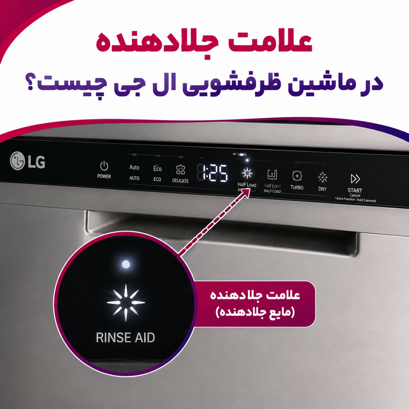 علامت جلادهنده در ماشین ظرفشویی ال جی