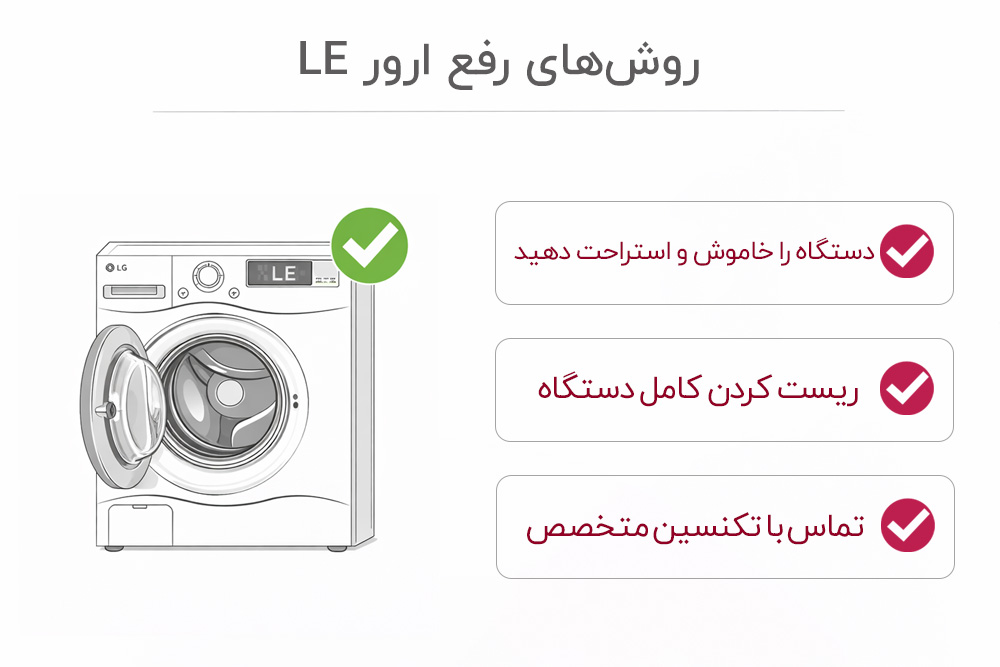 روش رفع ارور LE لباسشویی ال جی