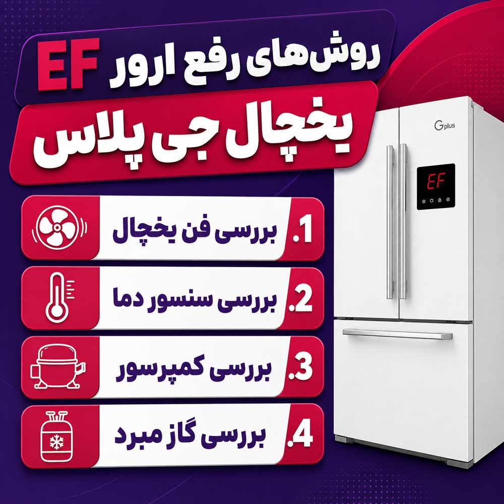 روش‌های رفع ارور EF یخچال جی پلاس