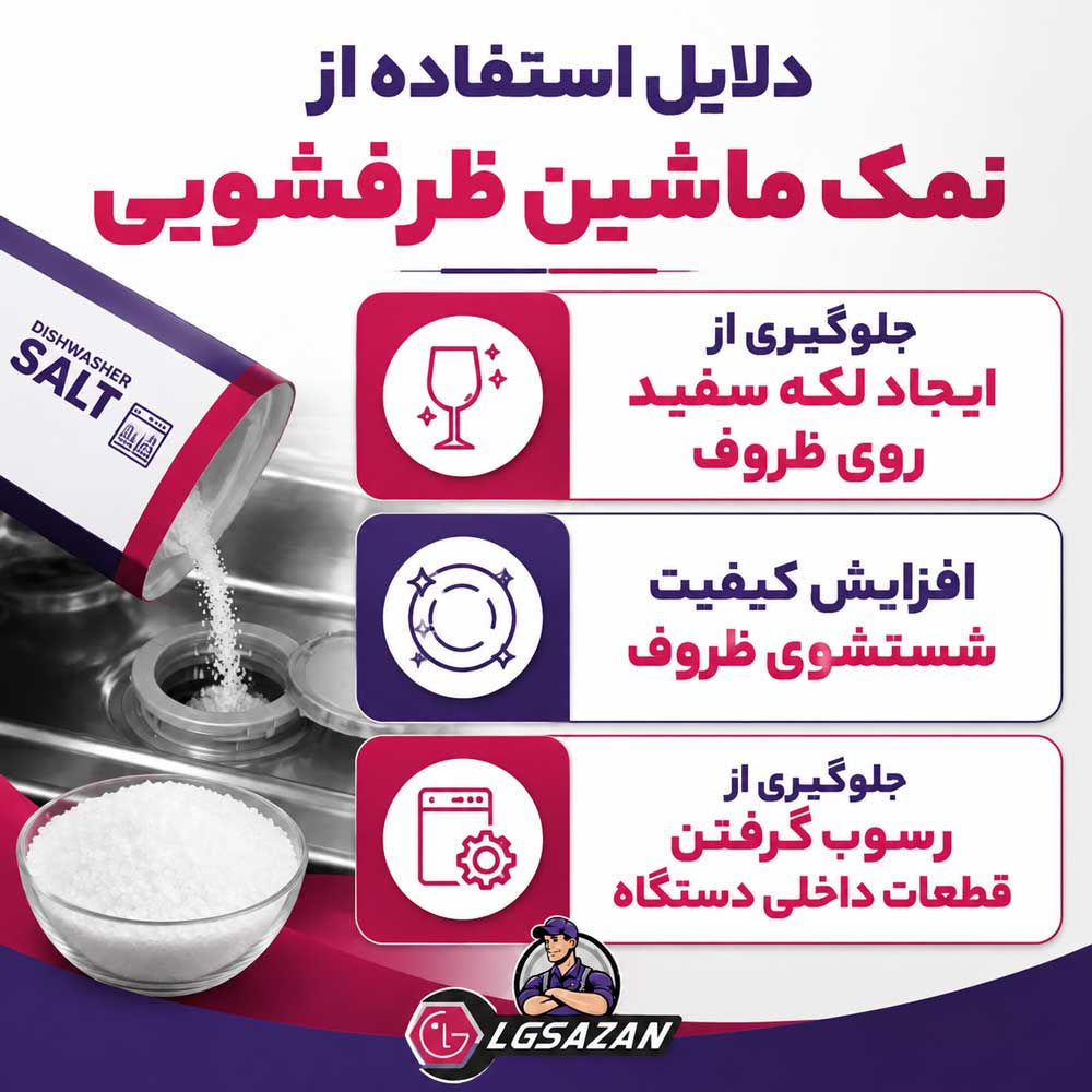 چرا باید در ماشین ظرفشویی ال جی از نمک استفاده کنیم؟