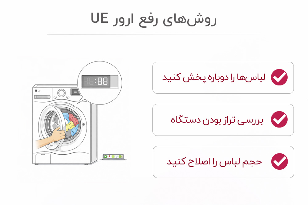 روش رفع ارور UE لباسشویی ال جی